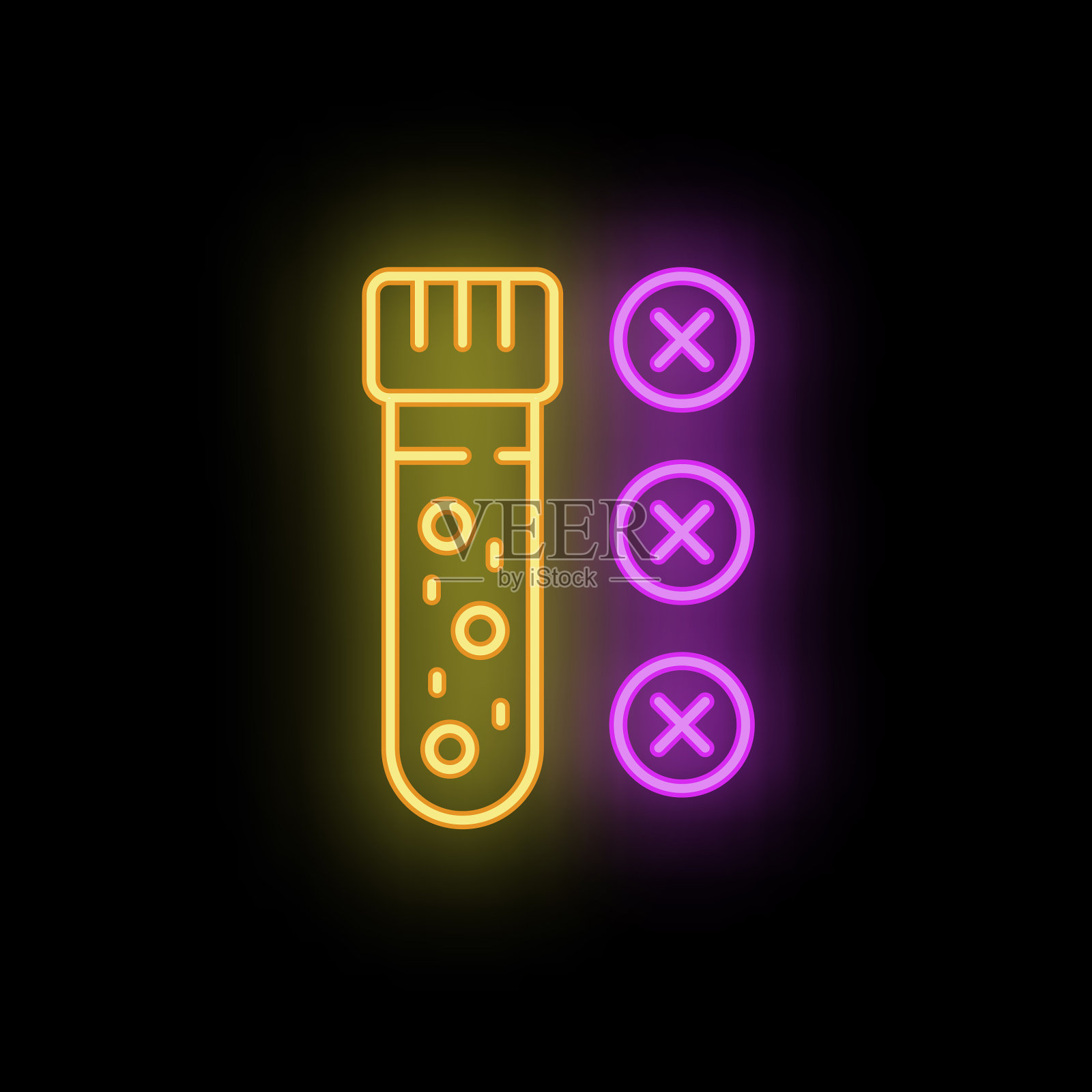 试管图标霓虹灯图标素材
