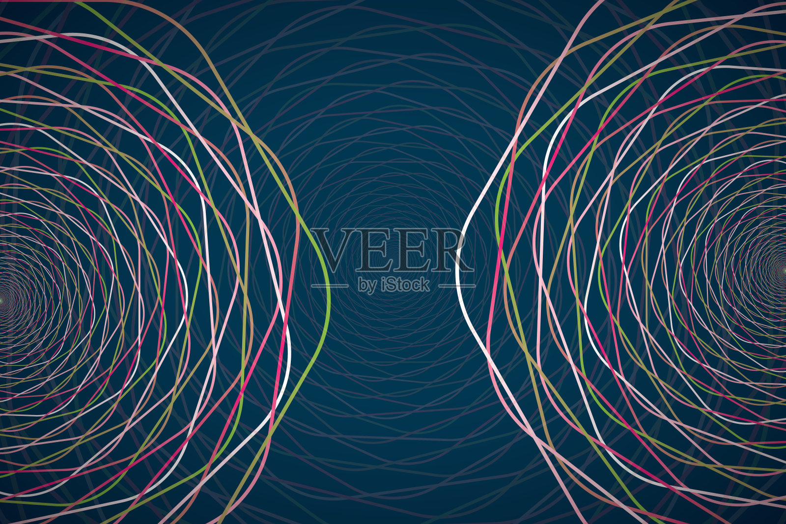圆形几何涡流蓝色和紫色霓虹灯运动矢量背景插画图片素材