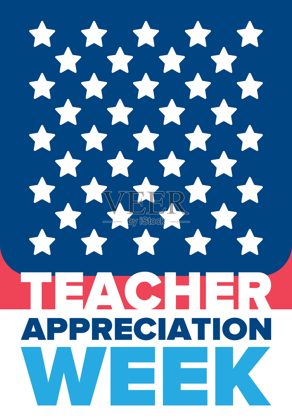 美国的教师感恩周。每年五月庆祝。为了纪念那些辛勤工作，教育我们孩子的老师们。学校和教育。学生学习理念。矢量图插画图片素材