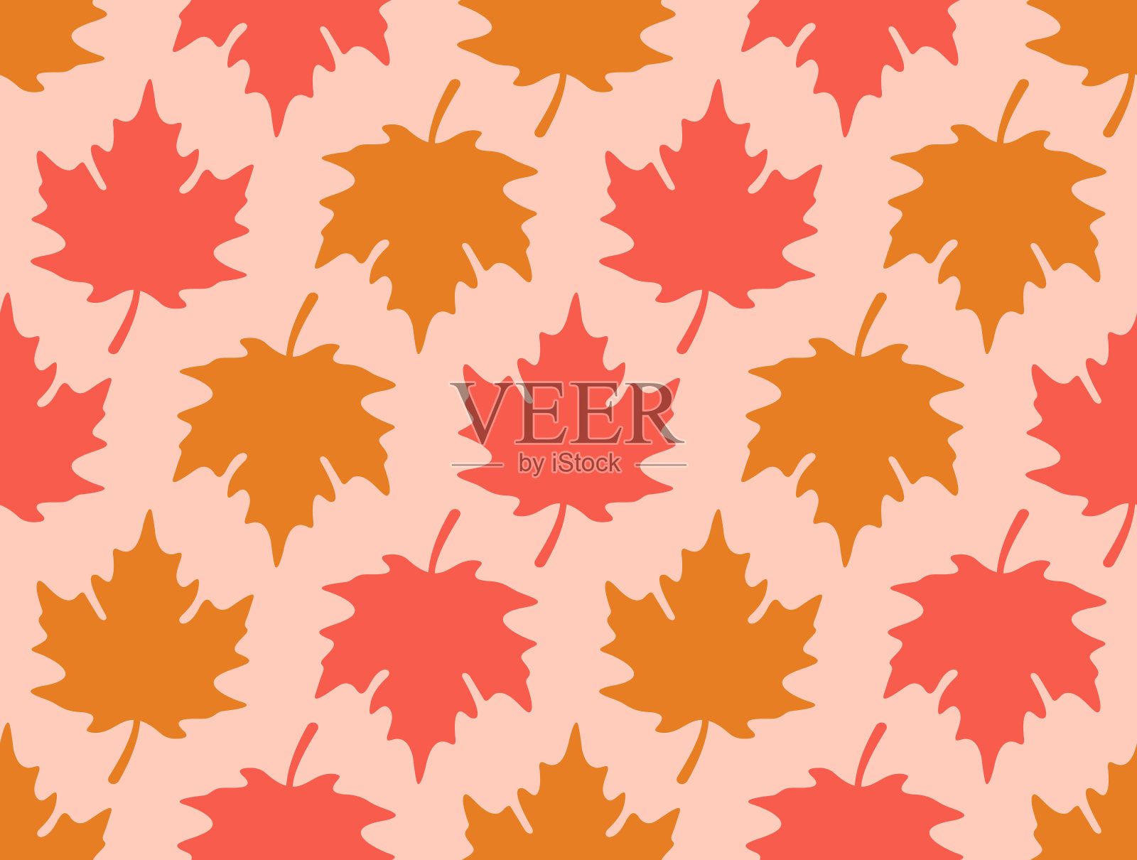 枫叶无缝模式矢量插图插画图片素材