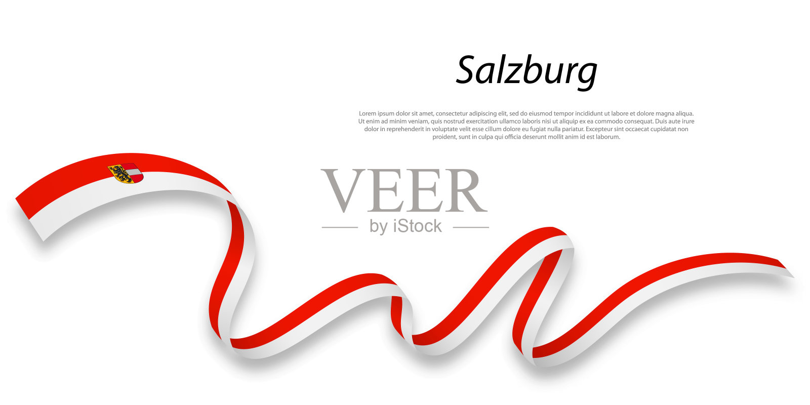 挥舞带有萨尔茨堡国旗的缎带或条纹插画图片素材