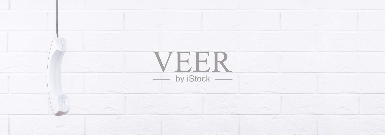 白色电话听筒，有复印空间照片摄影图片