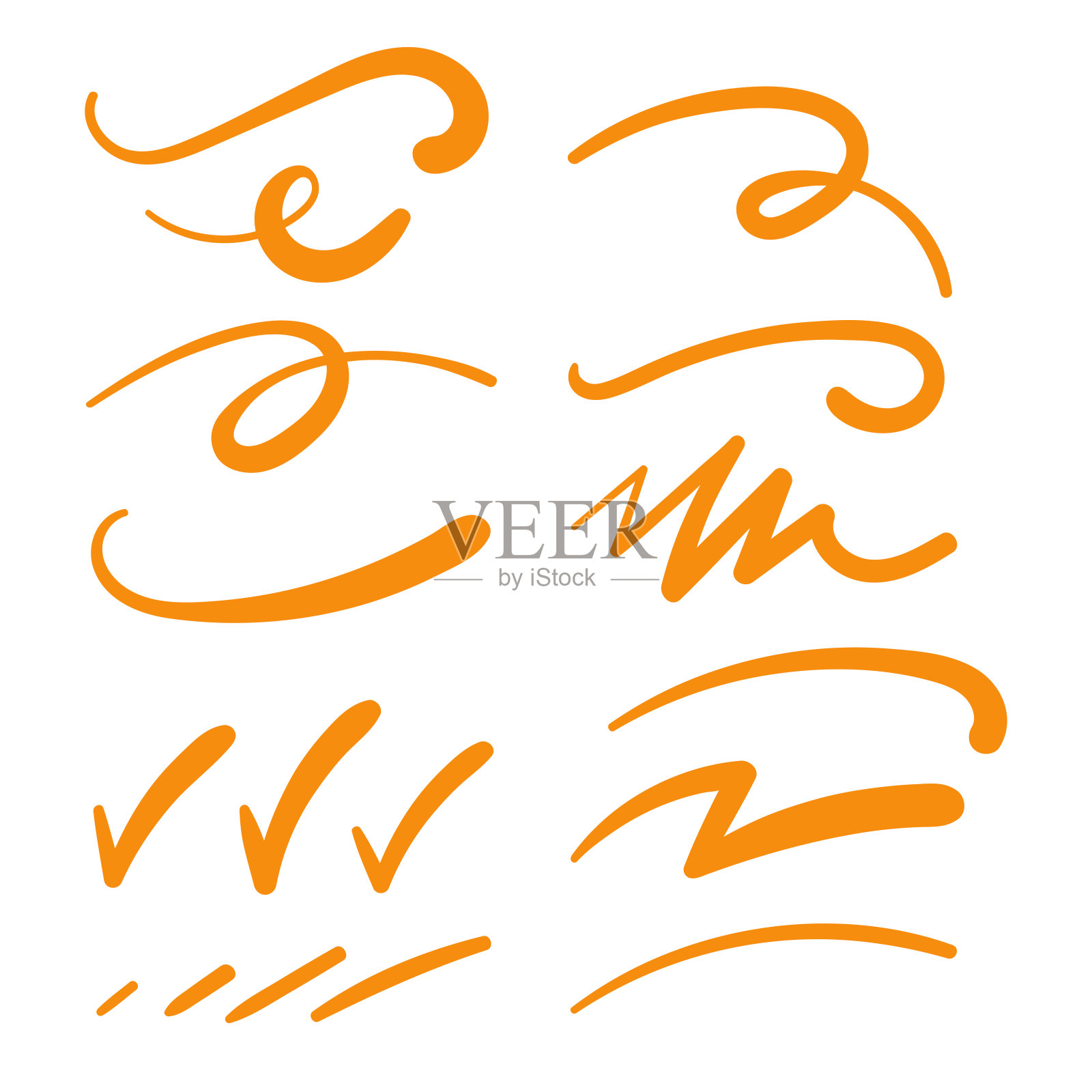 橙色漩涡标志装饰设计插画图片素材