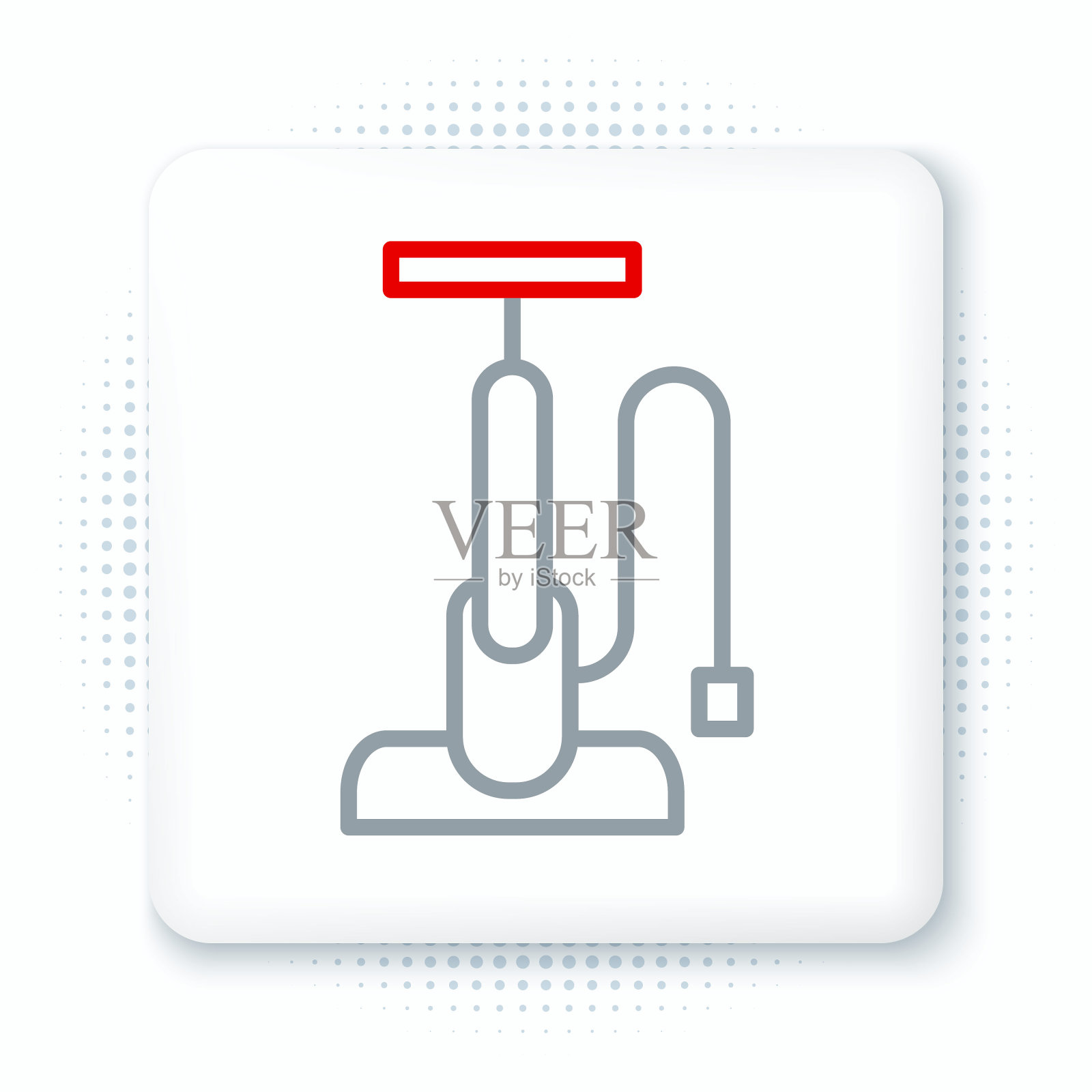 线路自行车气泵图标隔离在白色背景。彩色轮廓概念。向量插画图片素材