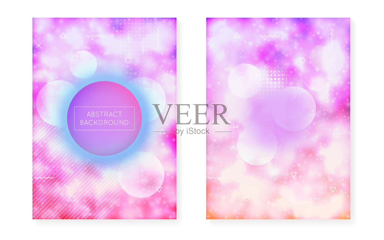 现代的纹理。复古的屏幕。极简主义的模式。科学传单。紫光液。孟菲斯点。太空未来主义背景。潮人的背景。紫罗兰现代质感插画图片素材