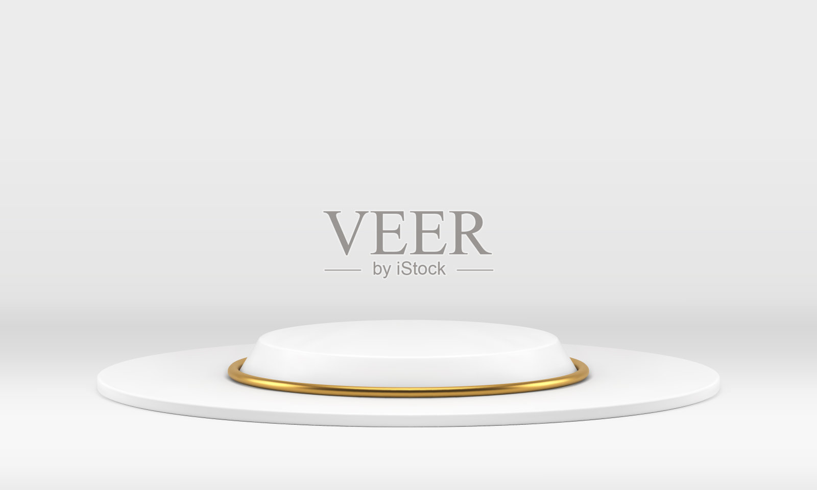 3D白色简约舞台展台装饰元素矢量图插画图片素材