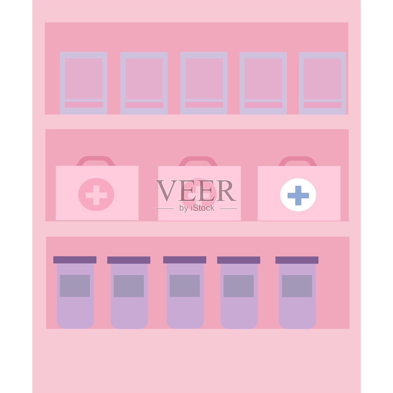 药店图标在线货架展示药物插画图片素材