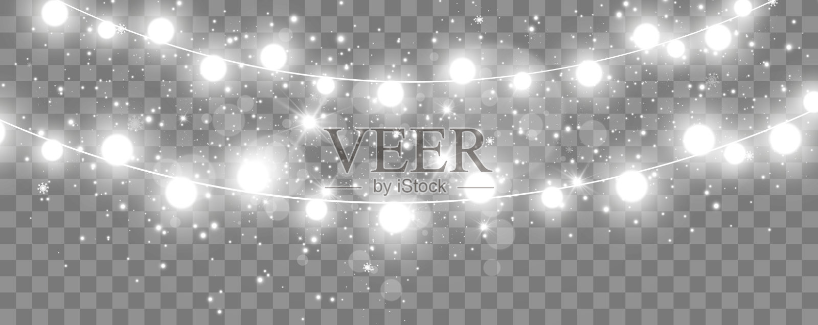 矢量插图的光花环在透明的背景。插画图片素材