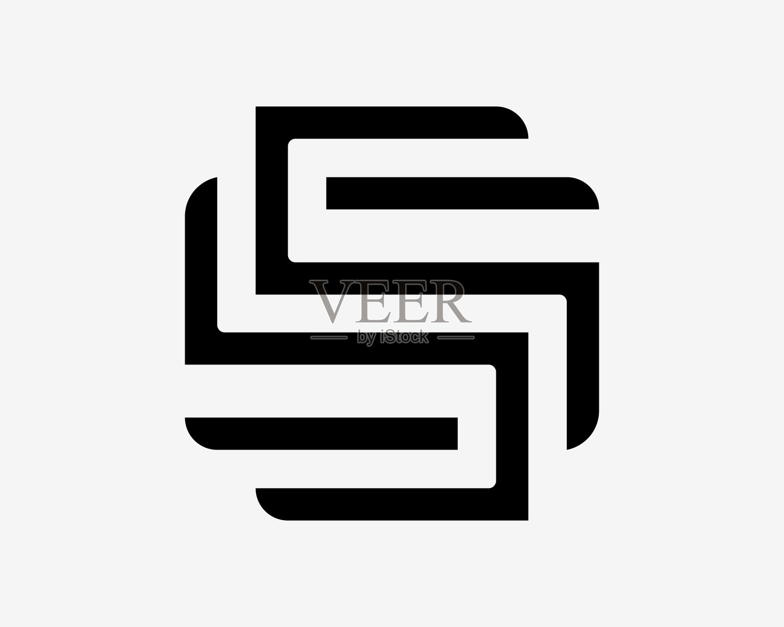 字母S或SS线抽象几何现代当代极简主义字母组合矢量设计插图插画图片素材