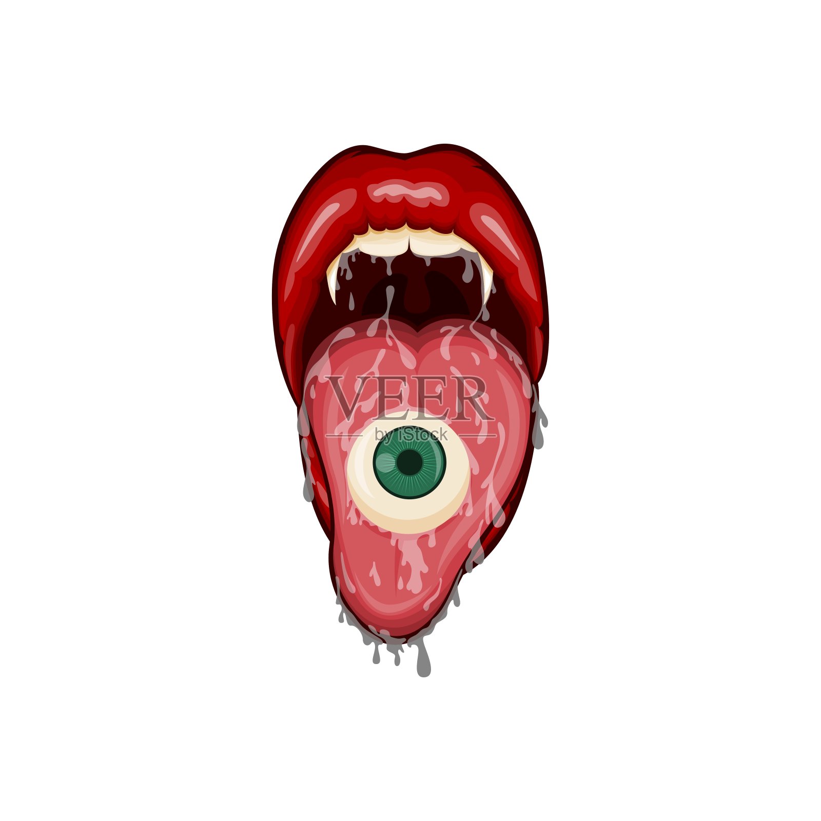 眼球，骷髅和僵尸排版引用设计的t恤，马克杯，海报或其他商品。插画图片素材