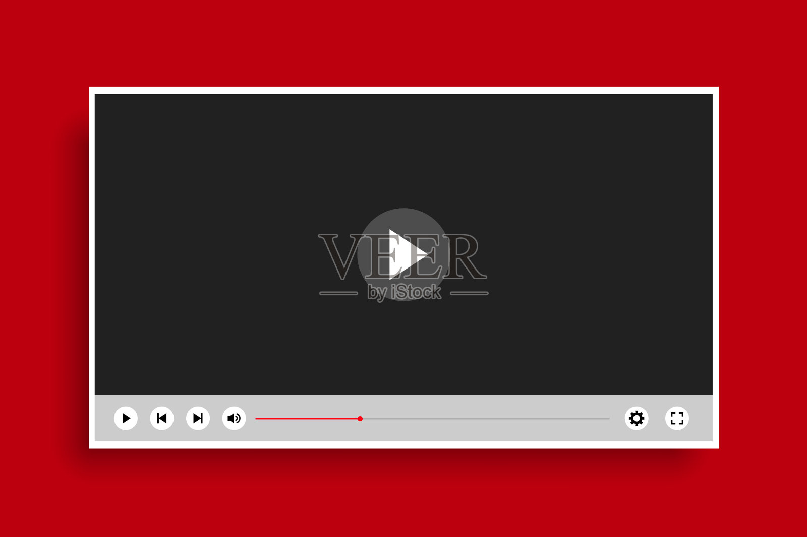 平面风格干净的现代视频播放器模板设计模板素材