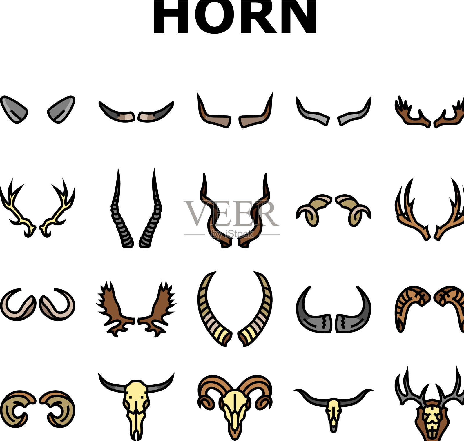 角动物野生动物自然图标集图标素材