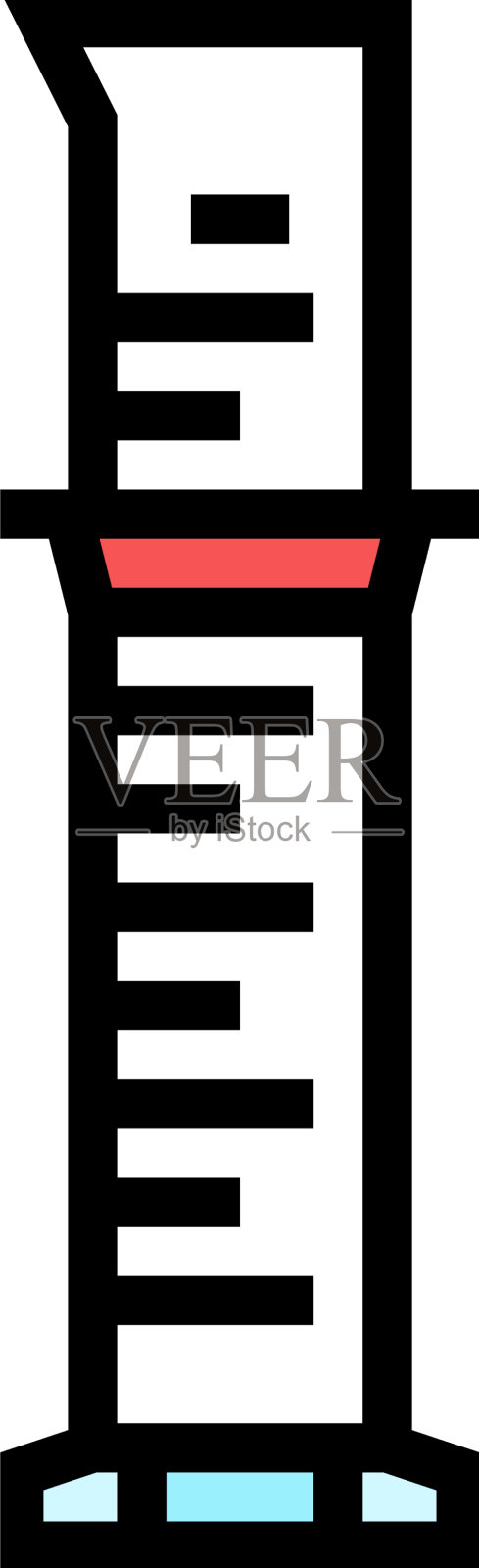 量筒化学玻璃器皿实验室配色图标素材