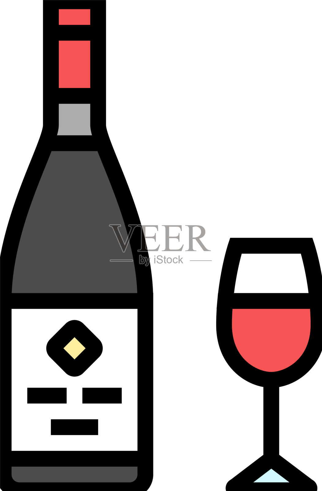 酒饮瓶颜色图标插画图片素材