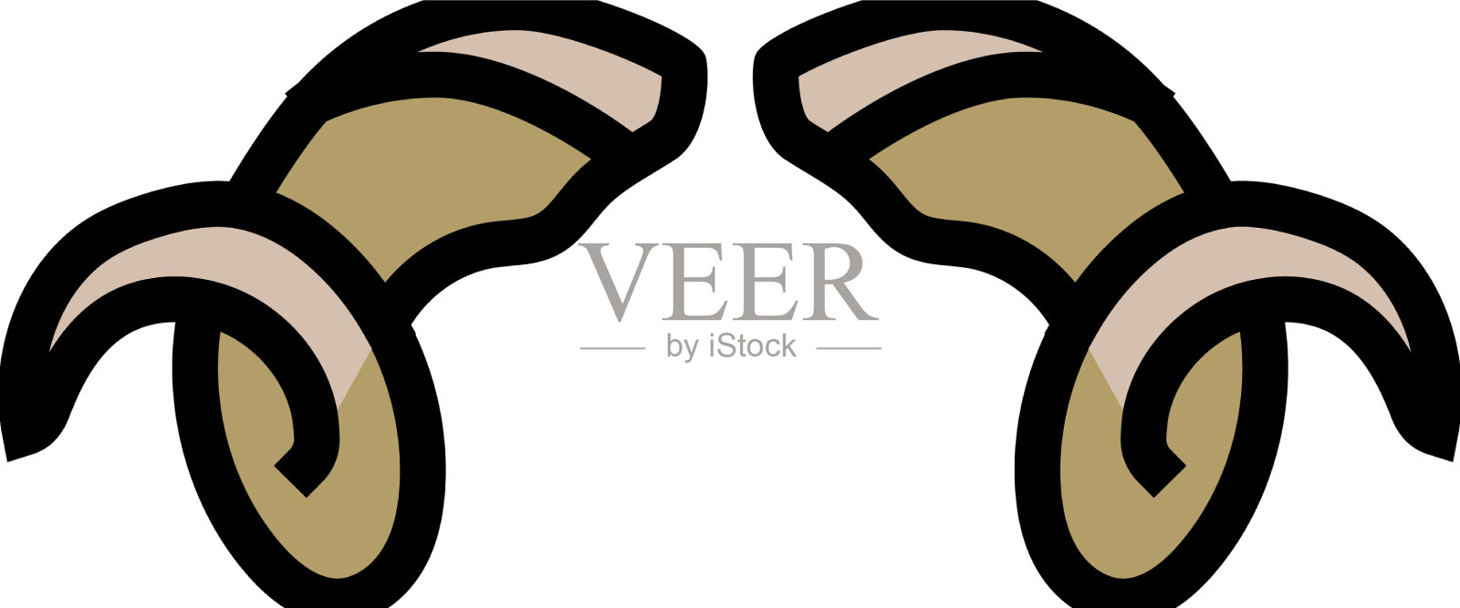 公羊角动物的颜色图标插画图片素材