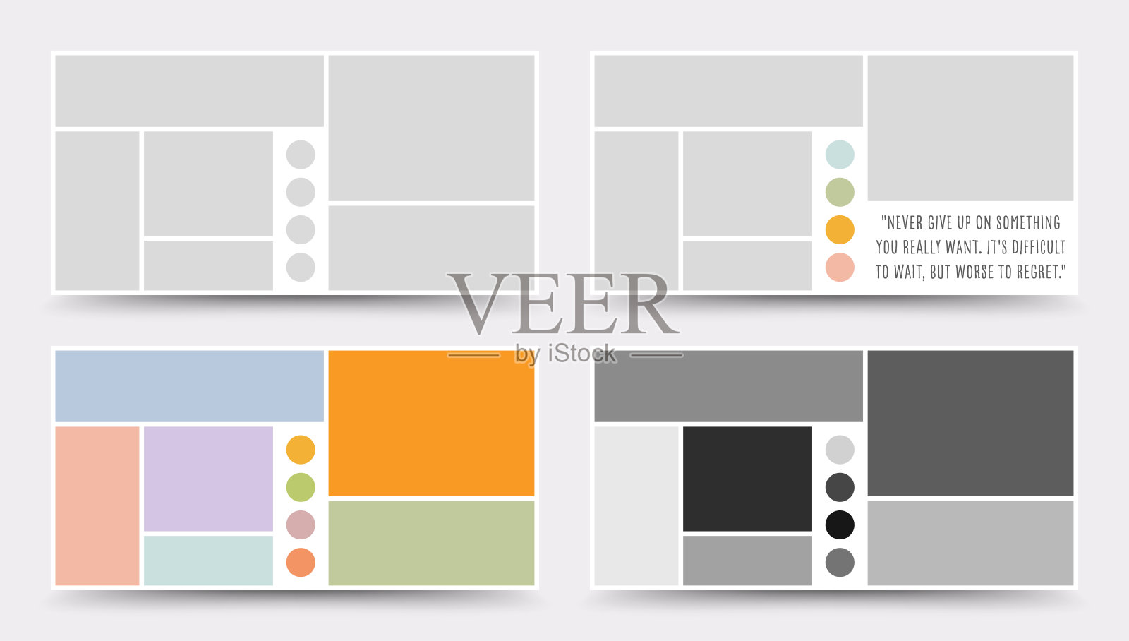 Moodboard模板。照片拼贴布局。极简主义的Moodboard。插画图片素材