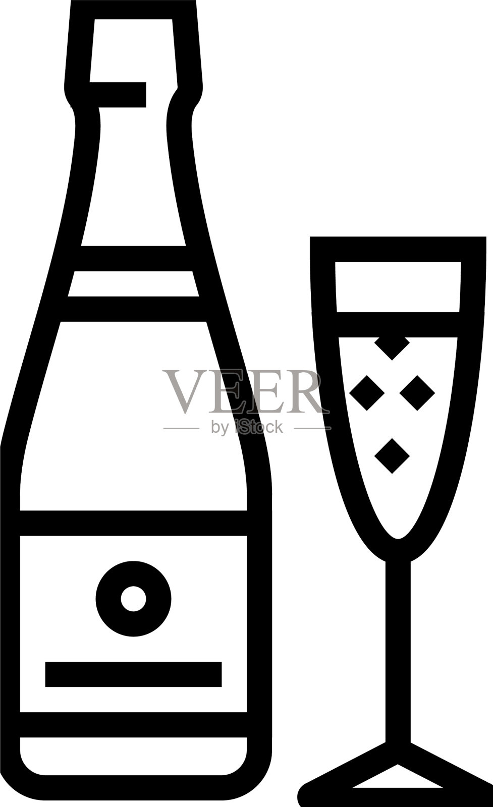 香槟饮料瓶图标图标素材