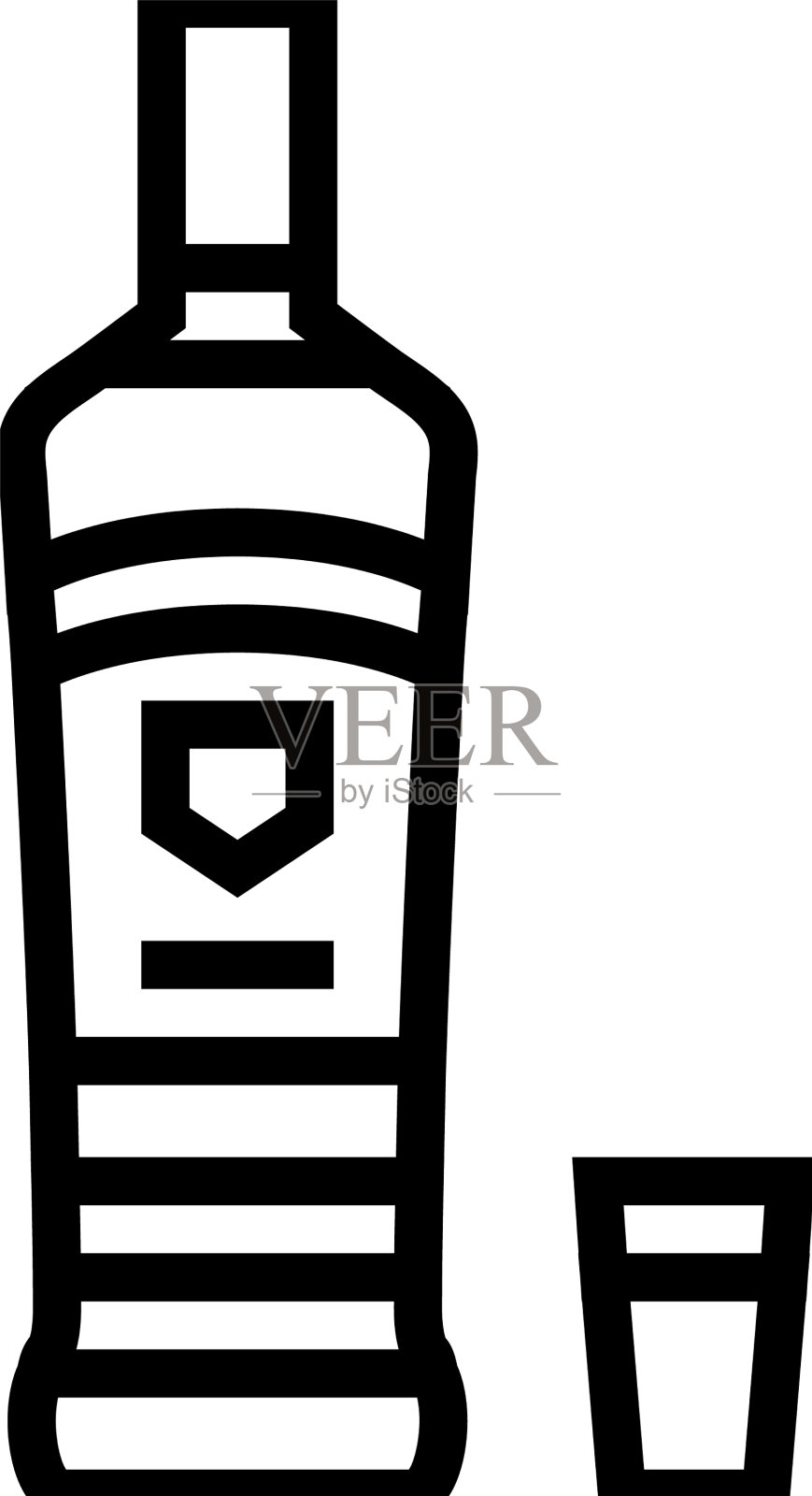 伏特加饮料瓶线图标图标素材