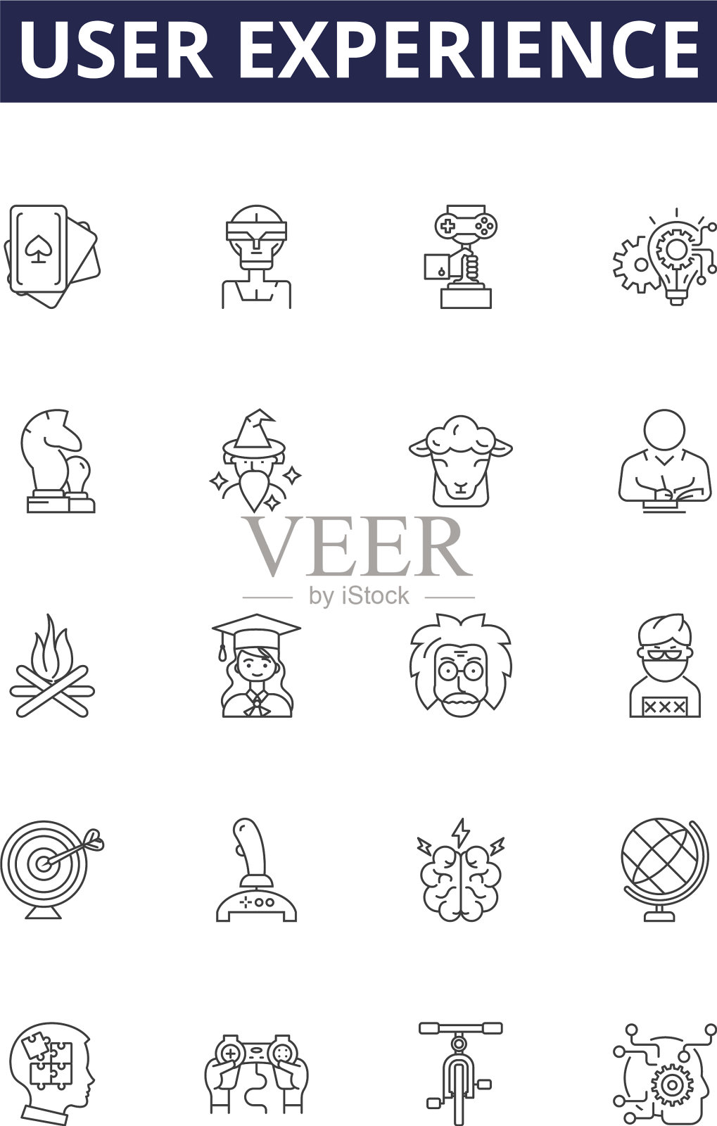 用户体验线图标和标志图标素材