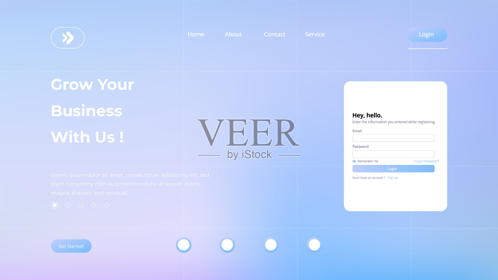 登陆页模板创意设计。现代未来几何抽象背景。插画图片素材