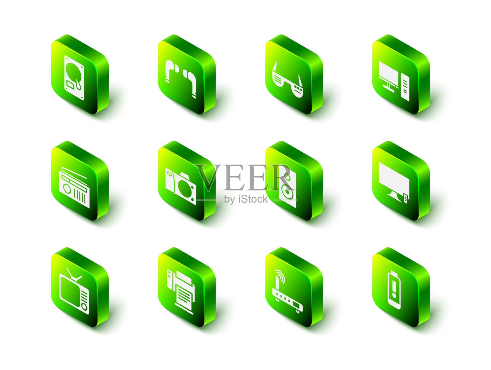 集空气耳机智能眼镜电脑图标素材