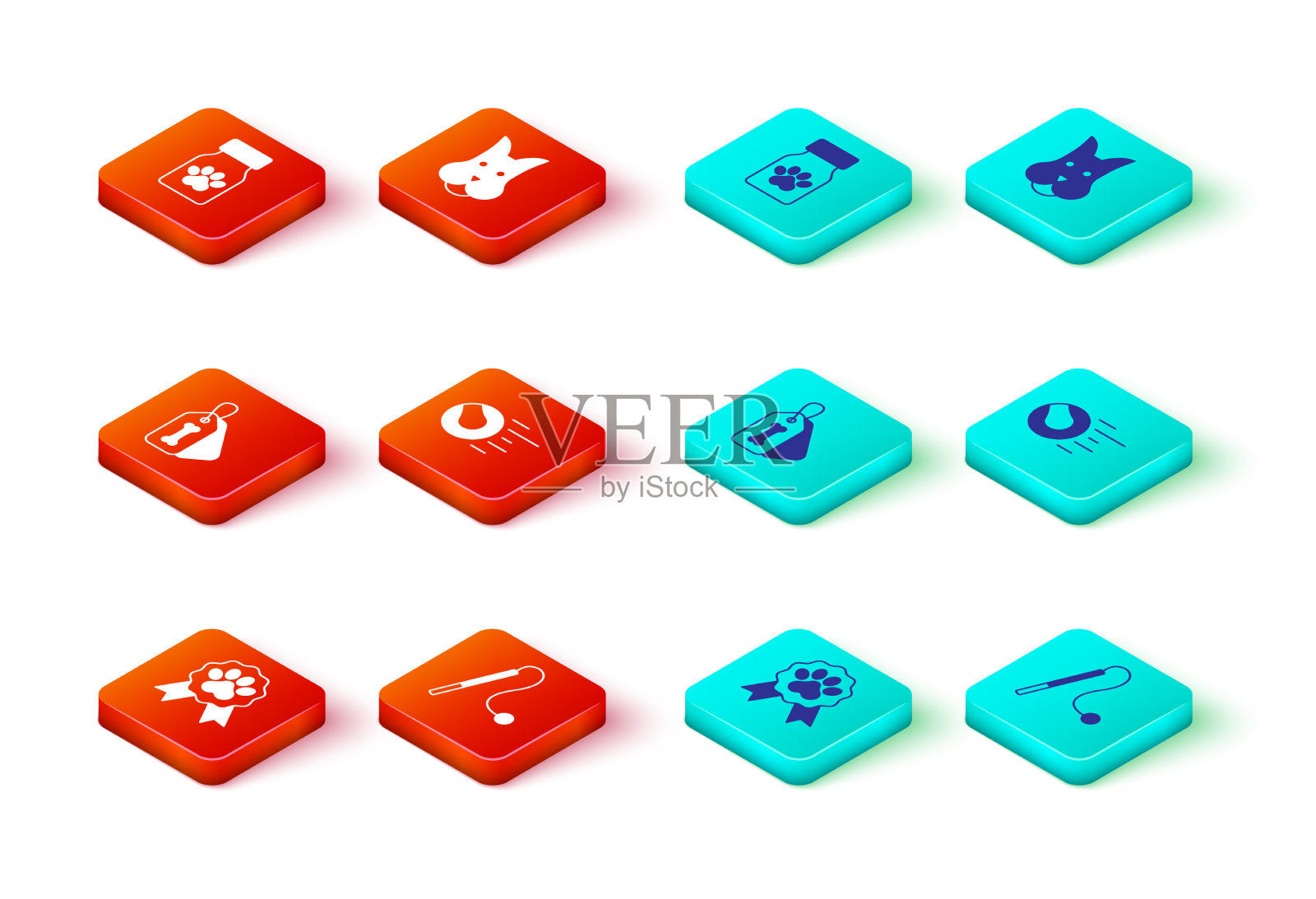 设定宠物奖励标志猫玩具狗项圈图标素材