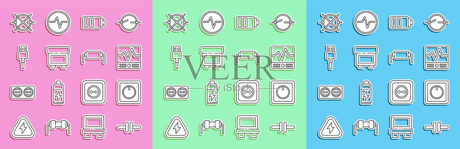 设置线路电路方案灯开关图标素材