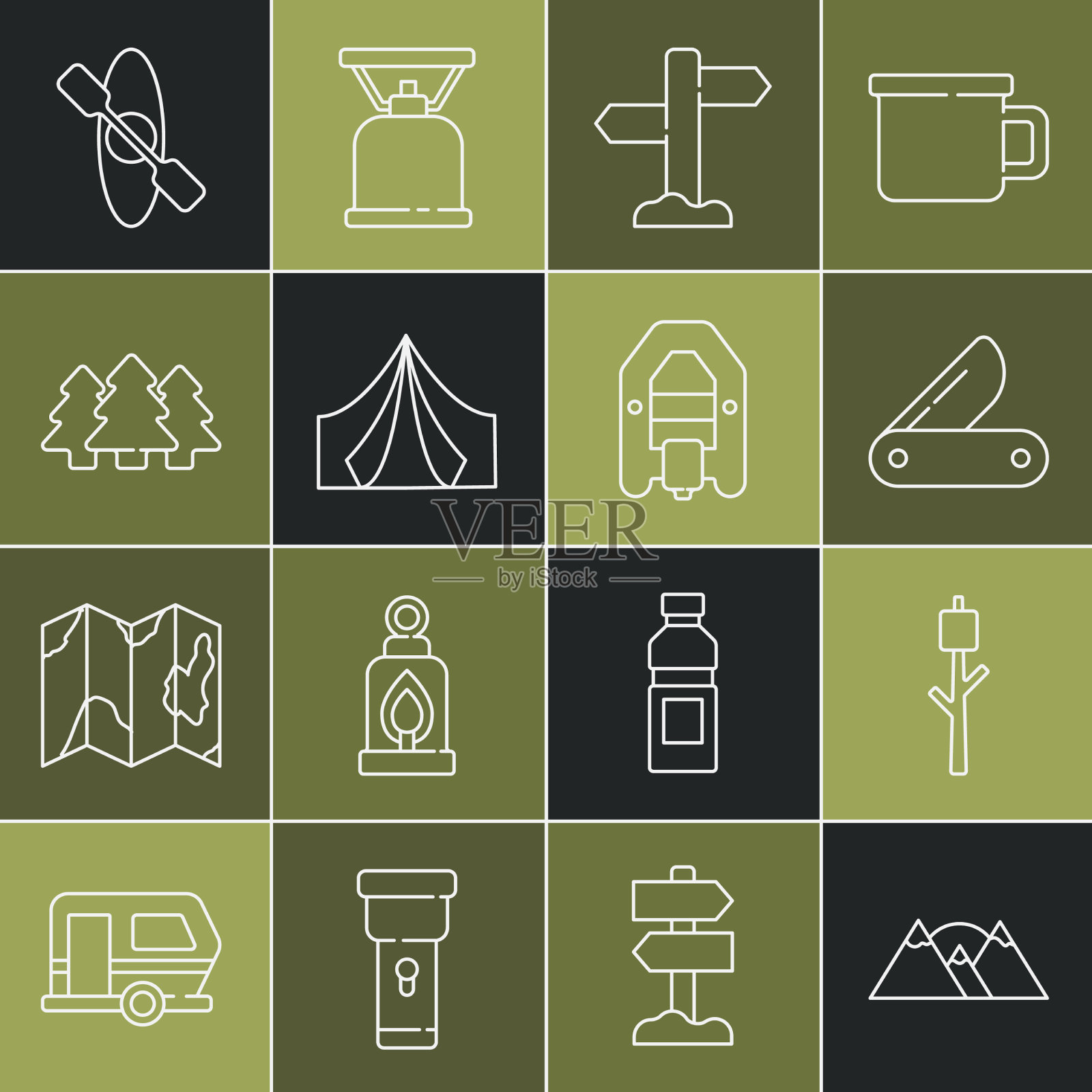 设置线山棉花糖棒瑞士图标素材