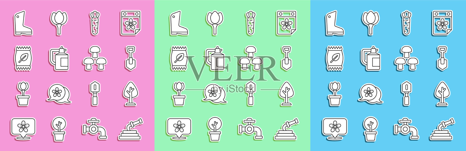 套线花园软管森林铲胡萝卜图标素材