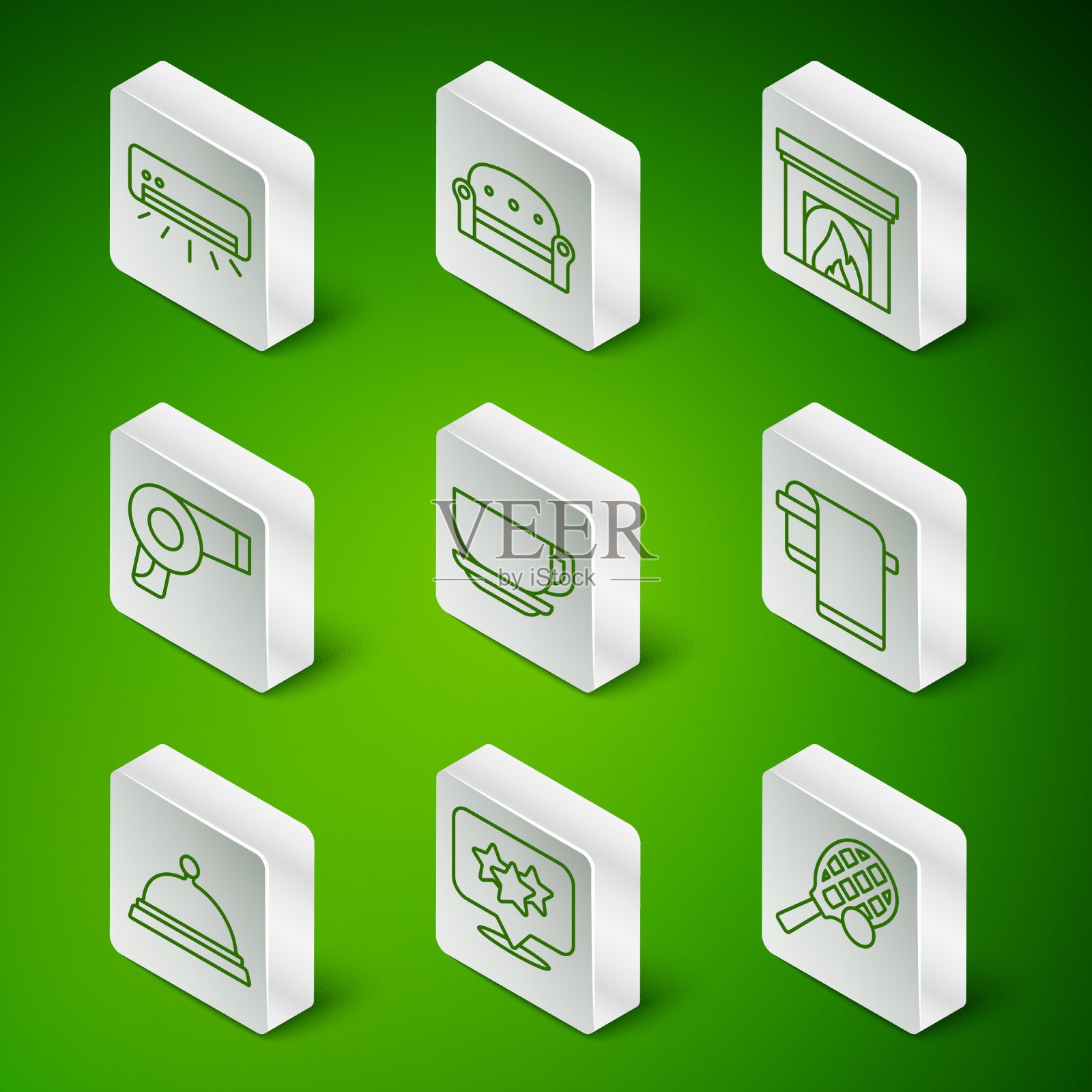 设置线网球拍与球星评级图标素材