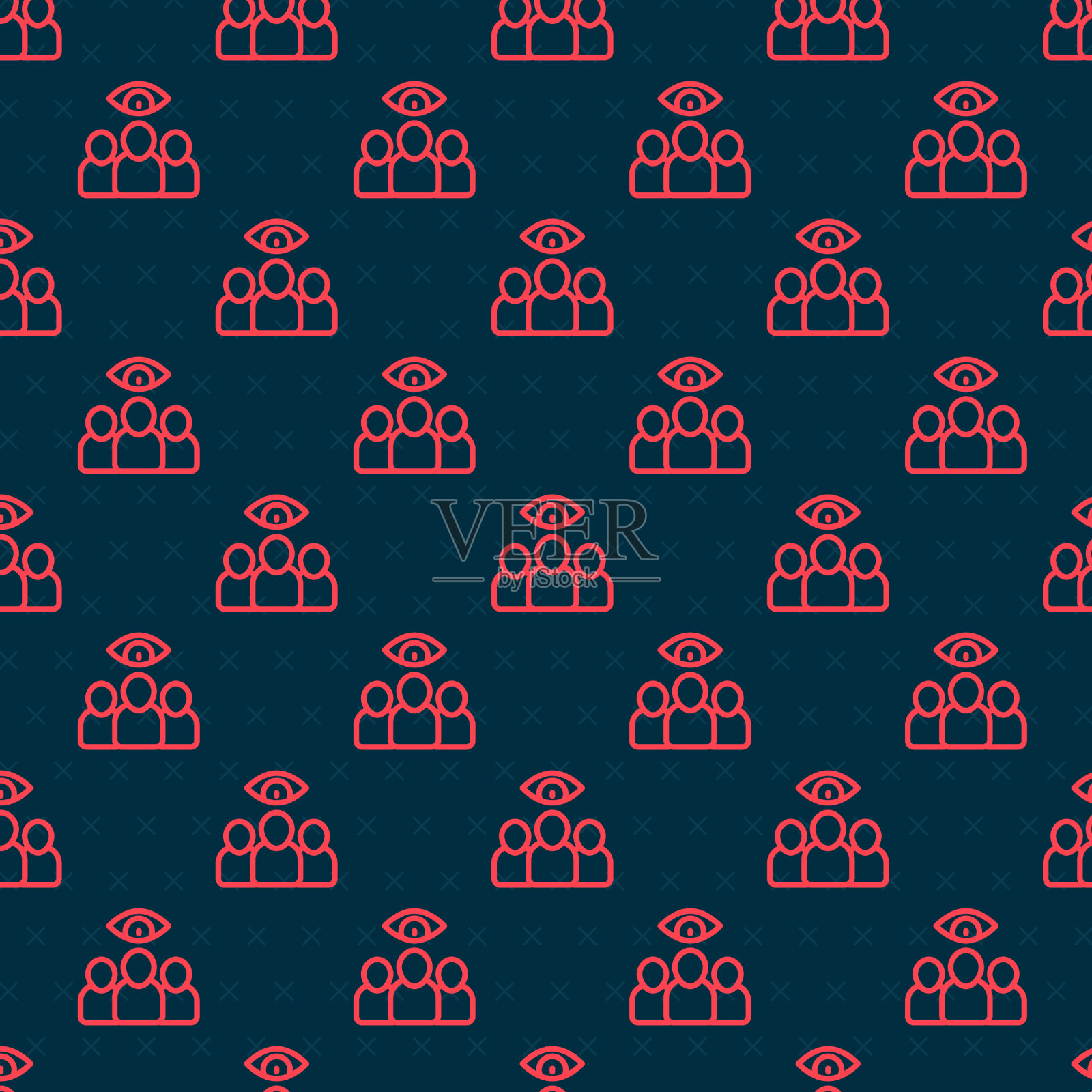 红线间谍特工图标隔离无缝模式插画图片素材