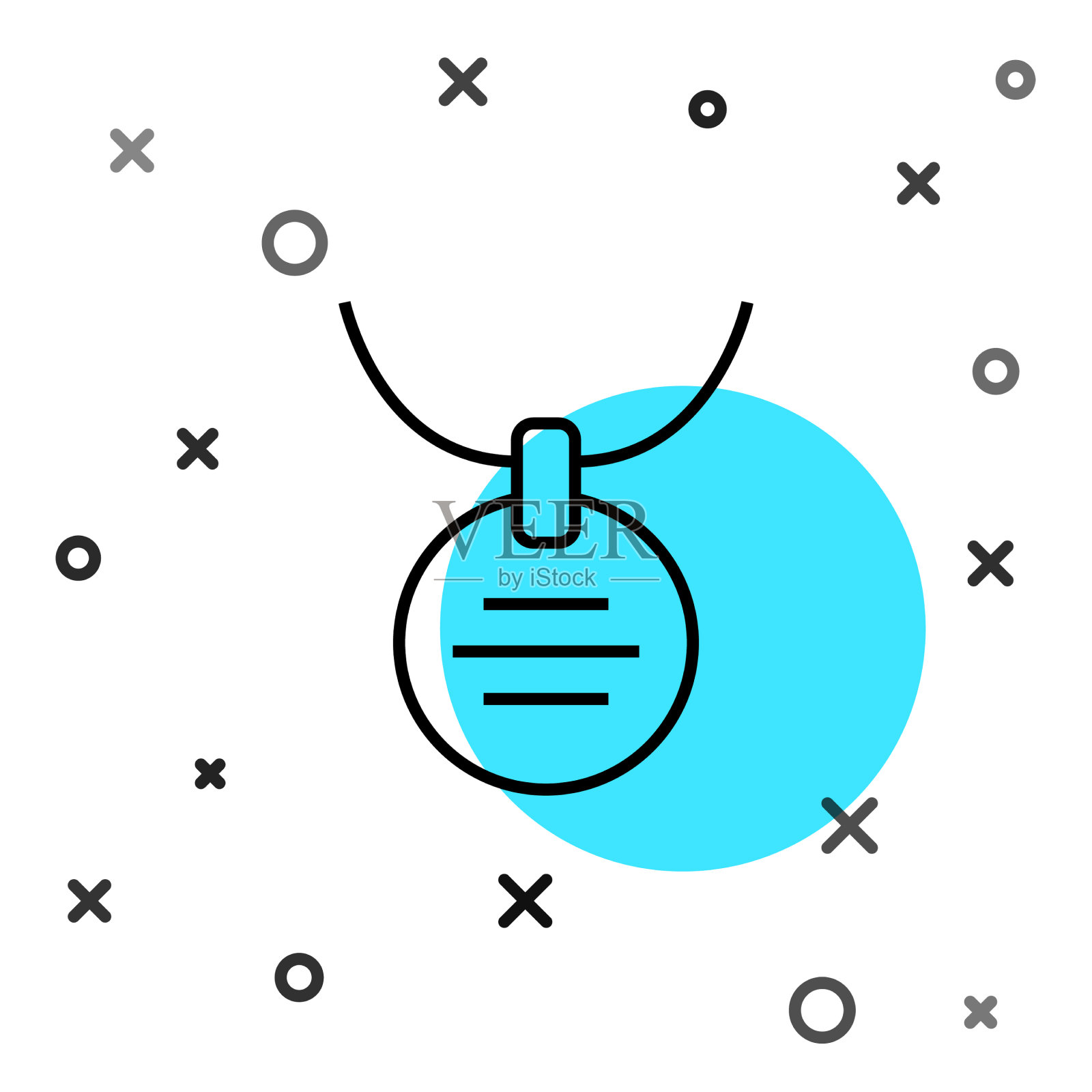 黑线衣领与名牌图标隔离上图标素材