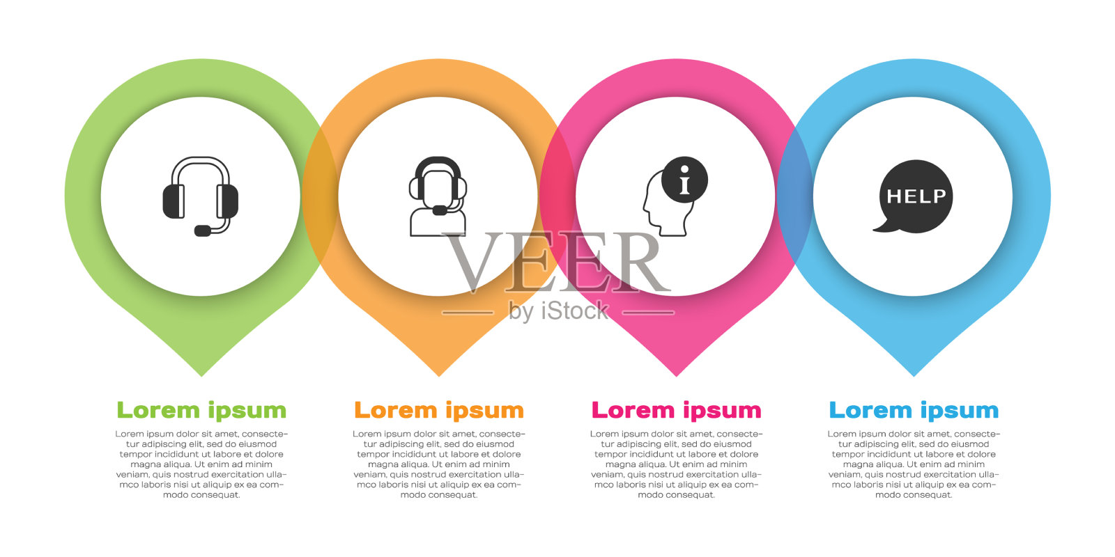 设置耳机人耳机信息和插画图片素材