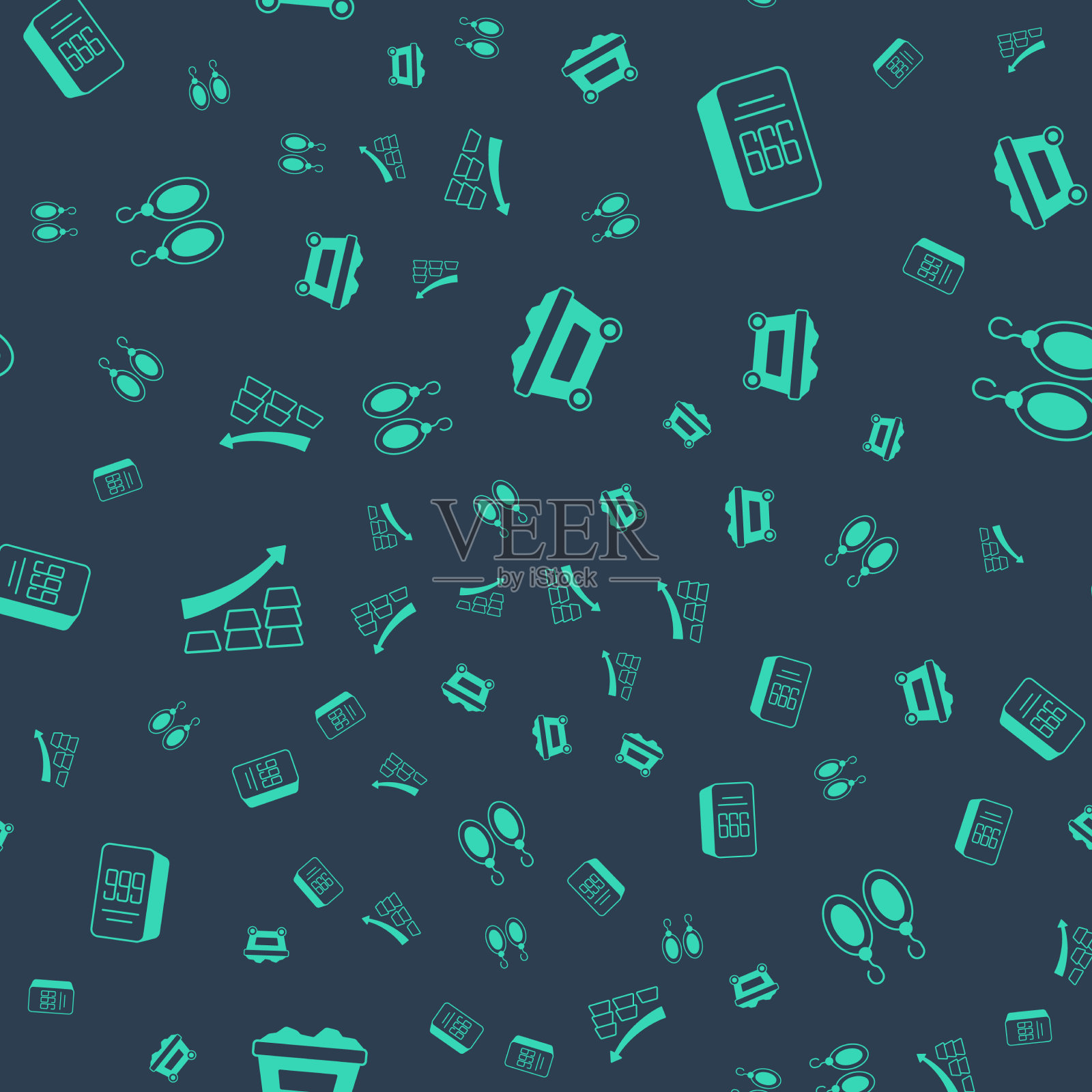 设置矿车与黄金金条24k增长图标素材