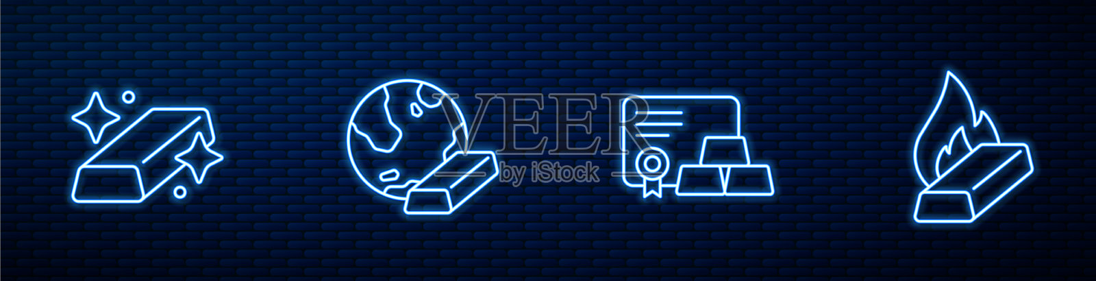 将线金条与证书和熔融插画图片素材