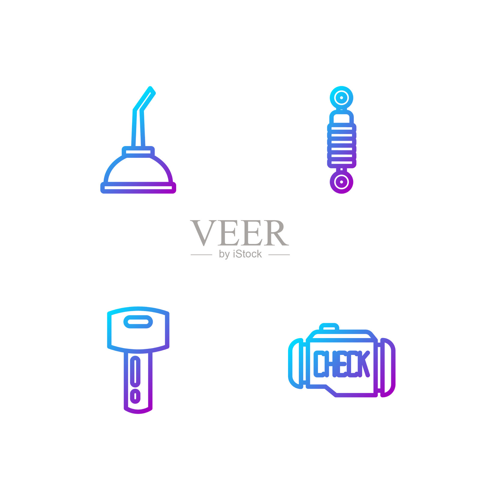 用遥控器设置线路检查引擎车钥匙图标素材