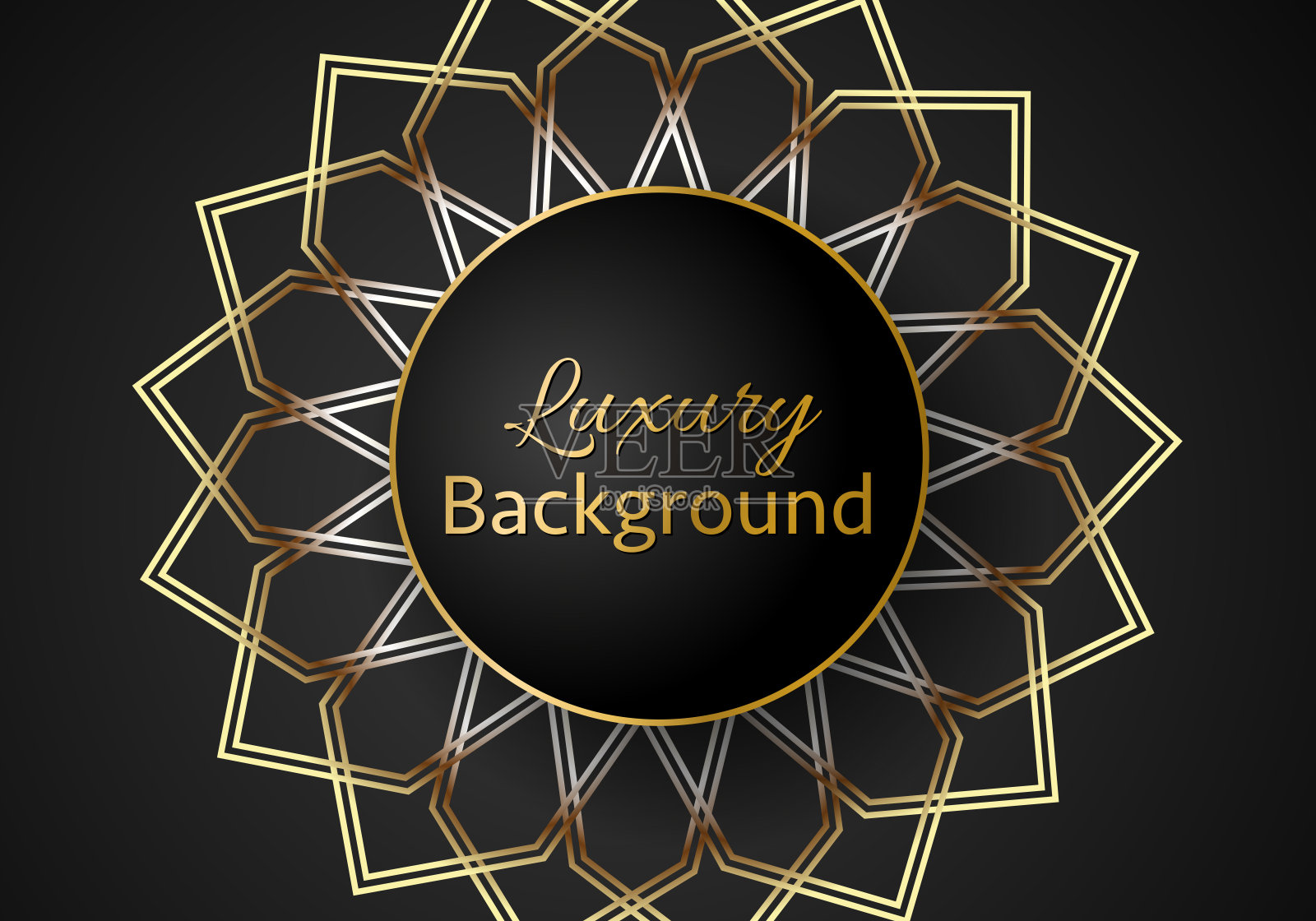 抽象的形状深色和金光闪闪的线条色彩豪华的背景。优雅的现代背景。插画图片素材