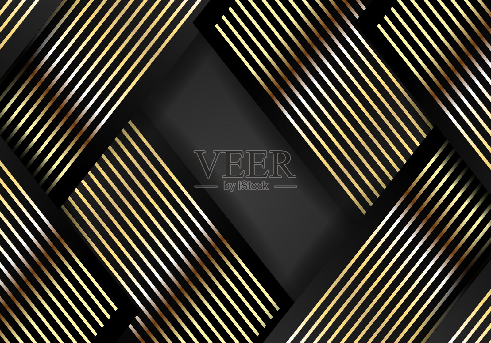 抽象的形状深色和金光闪闪的线条色彩豪华的背景。优雅的现代背景。插画图片素材
