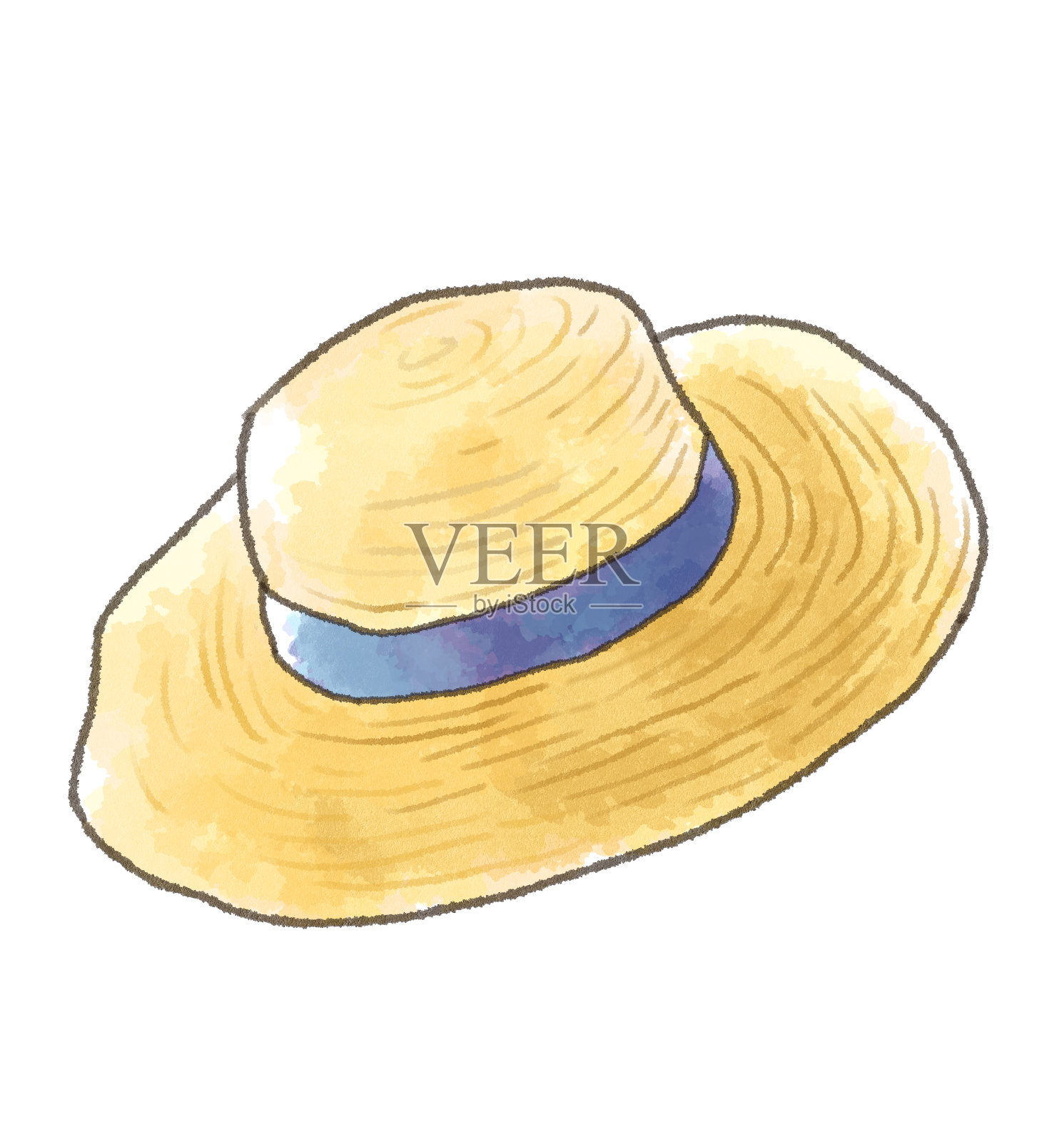草帽的插图。插画图片素材