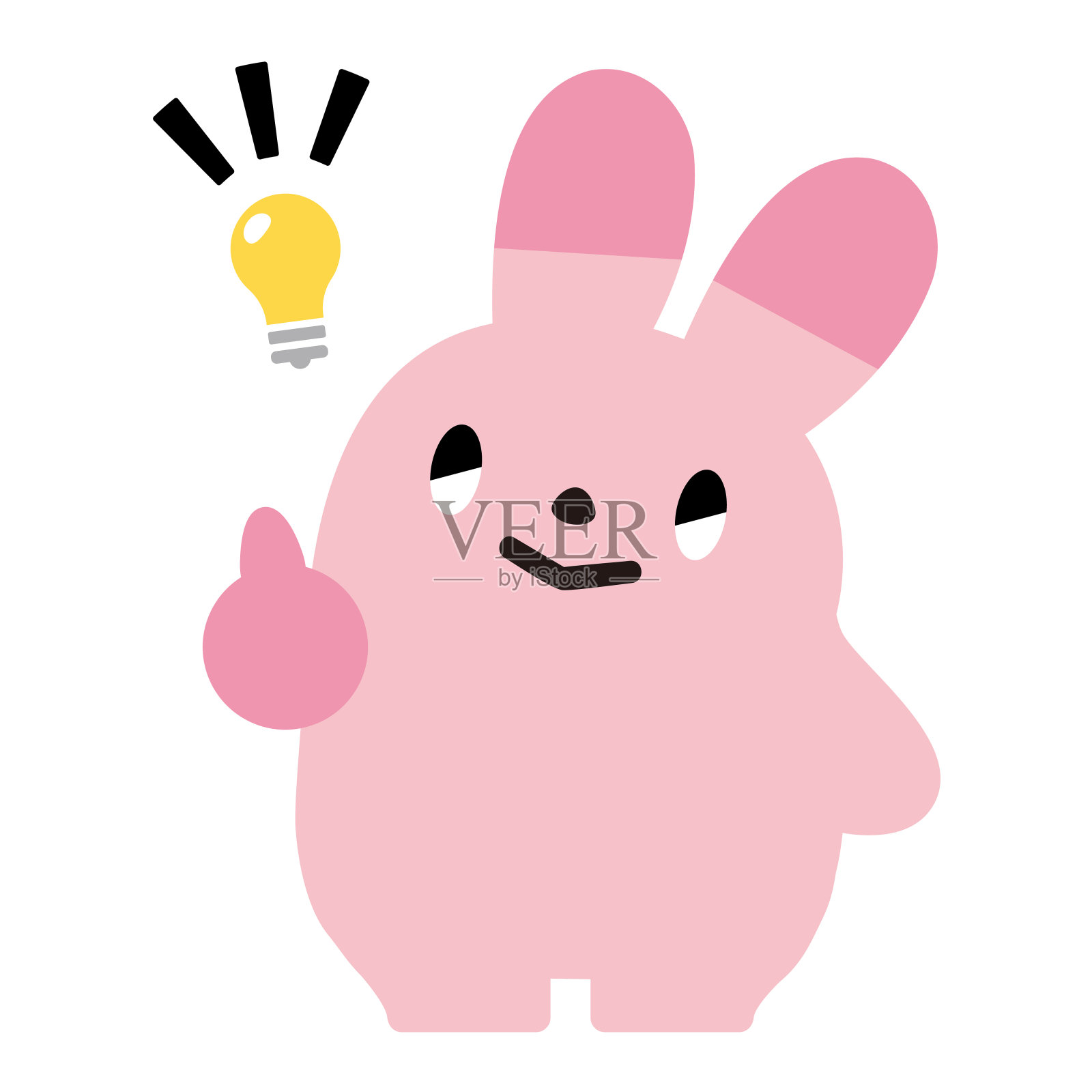 可爱的积极的兔子灵感插画图片素材