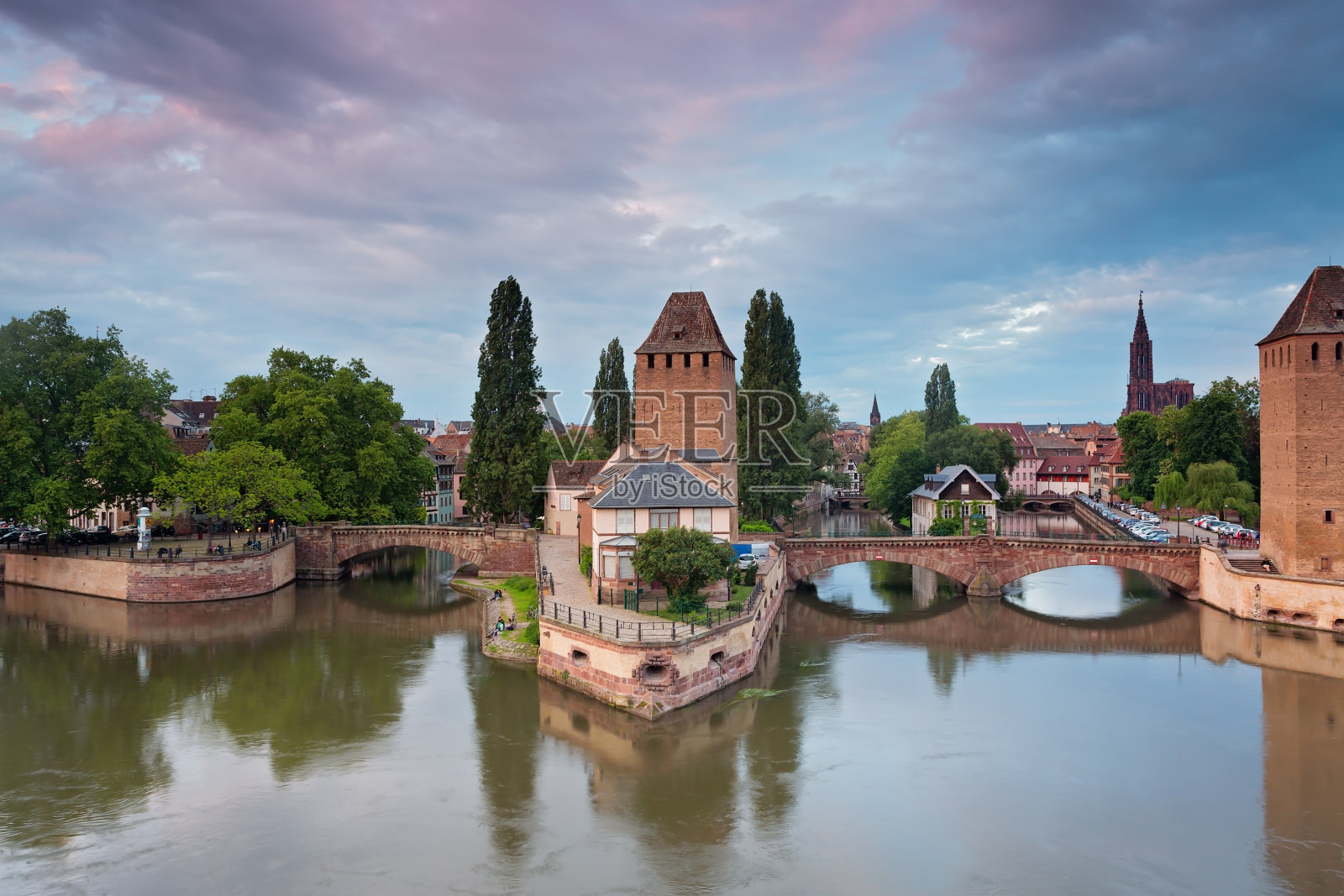 斯特拉斯堡中世纪城市，阿尔萨斯，法国照片摄影图片