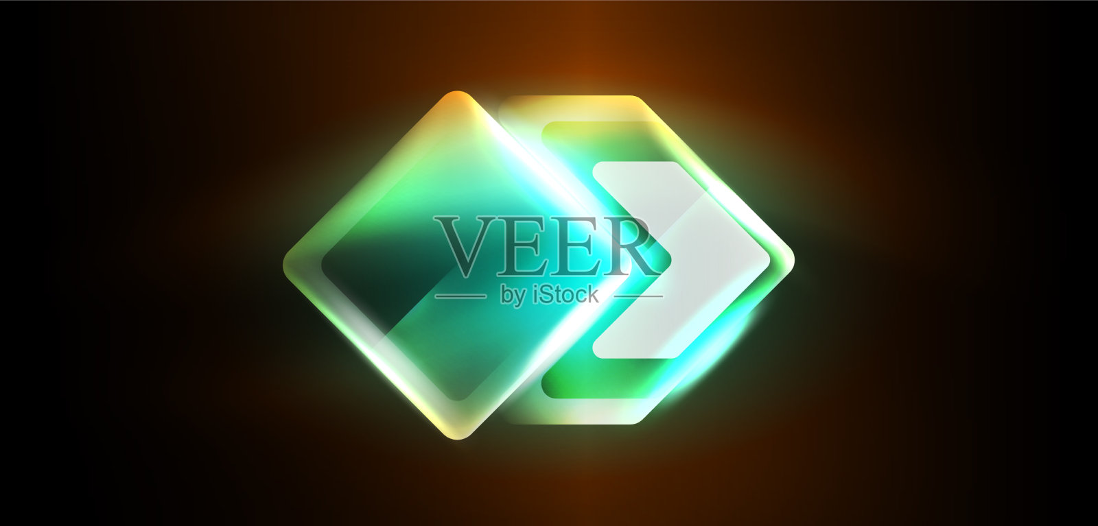 霓虹灯闪烁的科技线和高科技箭头插画图片素材