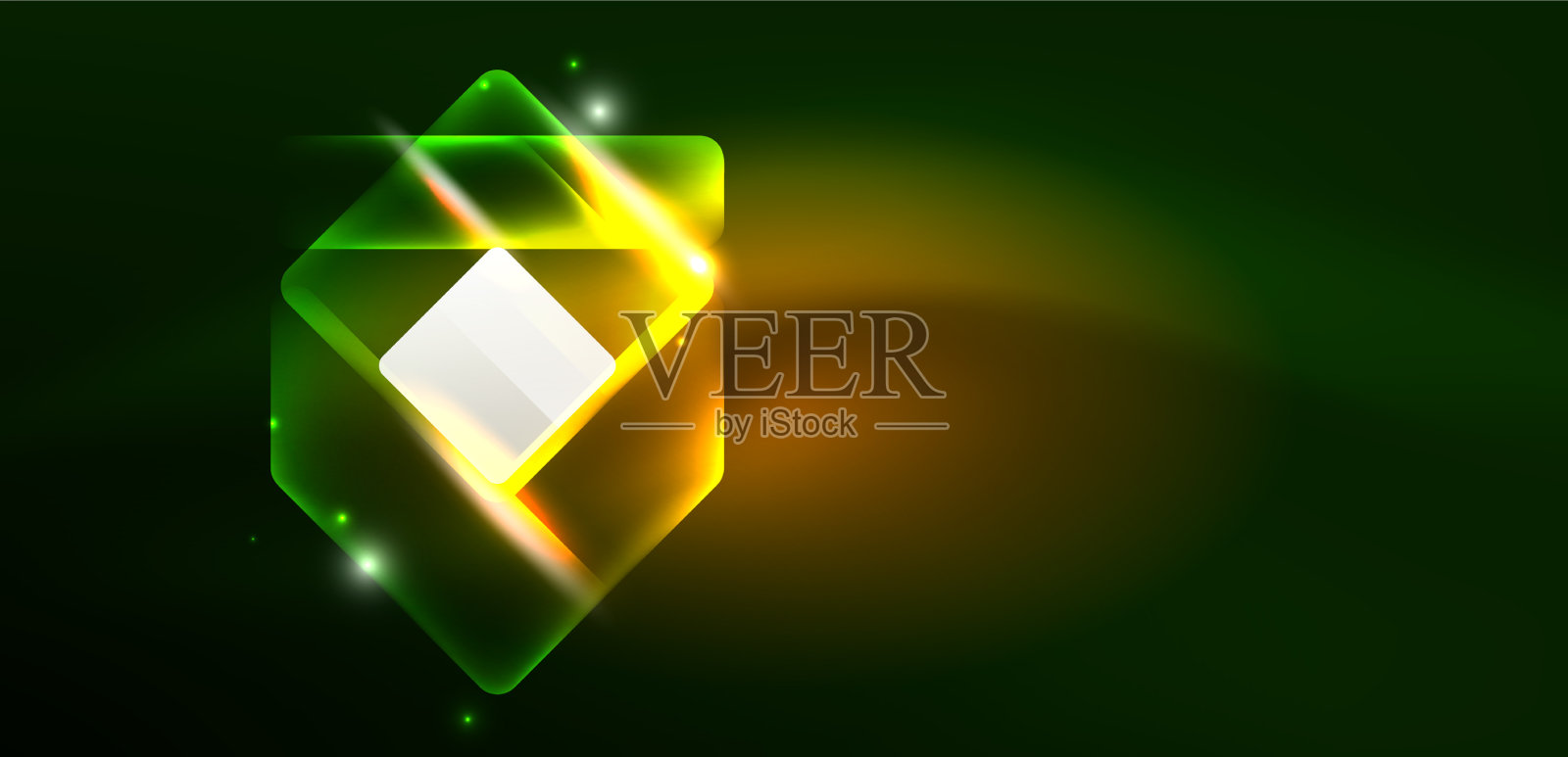 霓虹灯闪烁的科技线和高科技箭头插画图片素材