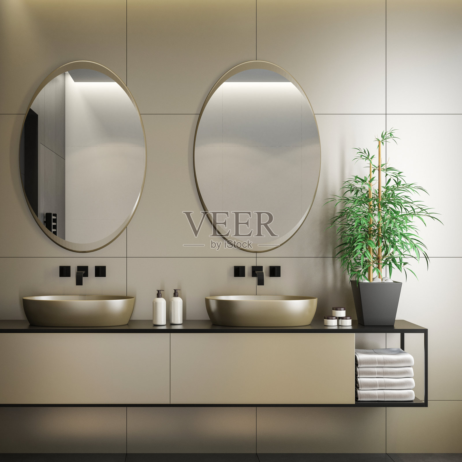 现代极简浴室照片摄影图片