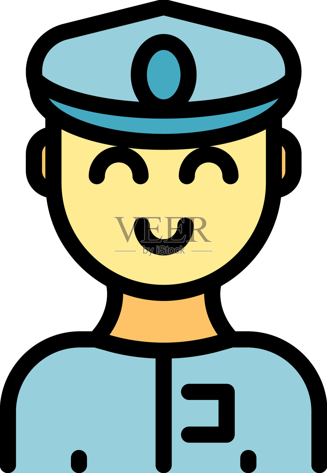 飞机飞行员图标平插画图片素材