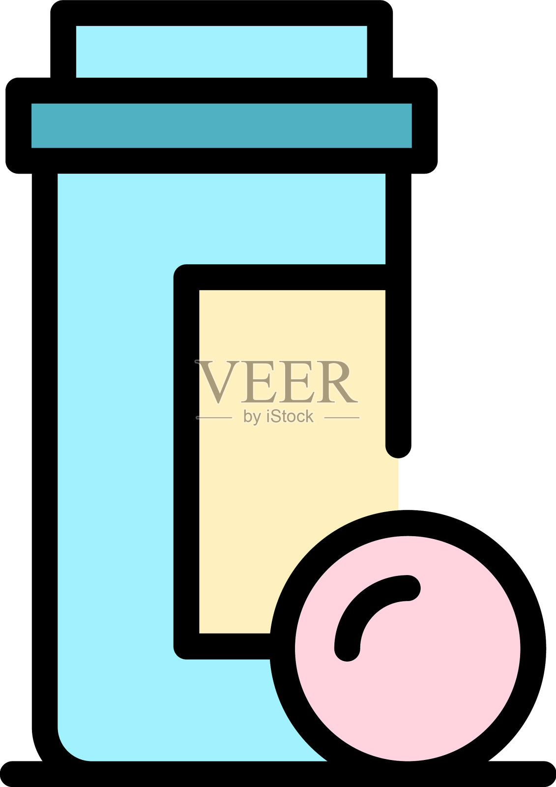 药瓶图标平面插画图片素材