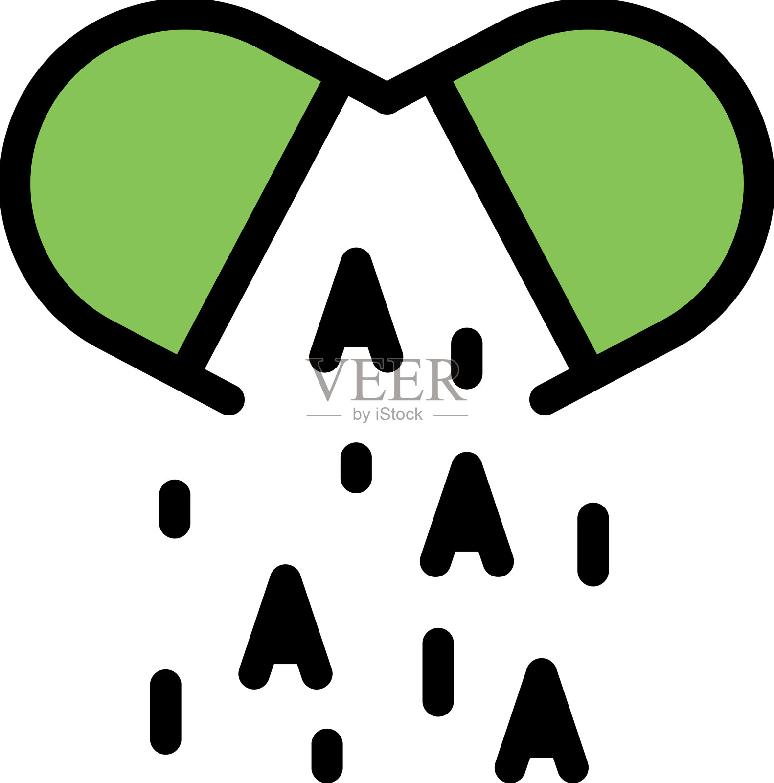 维生素胶囊图标平插画图片素材