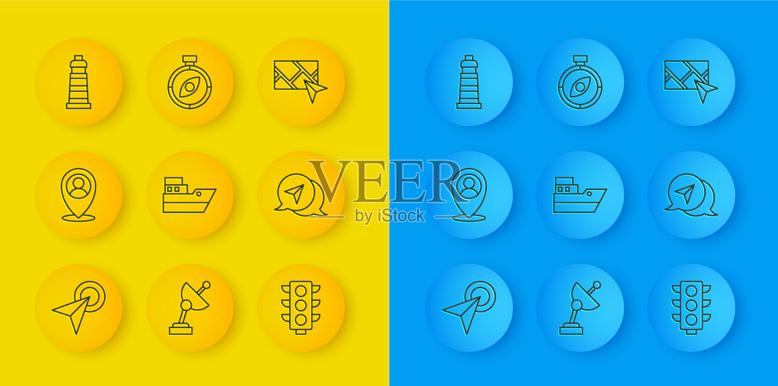 设置城市地图导航的线路信息图图标素材