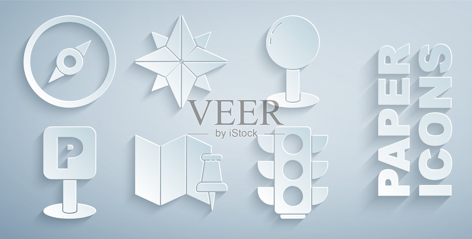 设置折叠地图与推销推停车图标素材