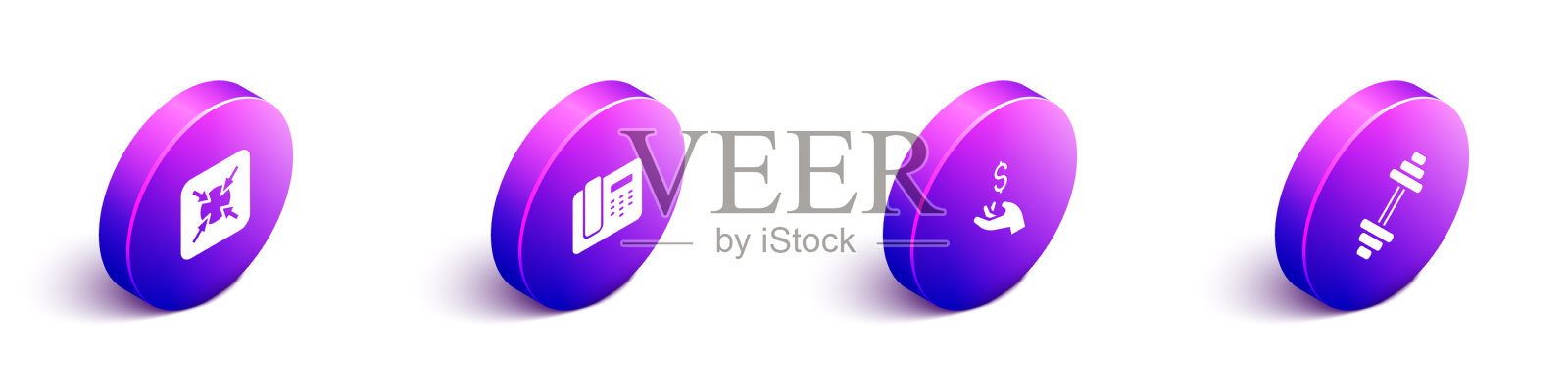 设定等距目标电话24小时支持图标素材